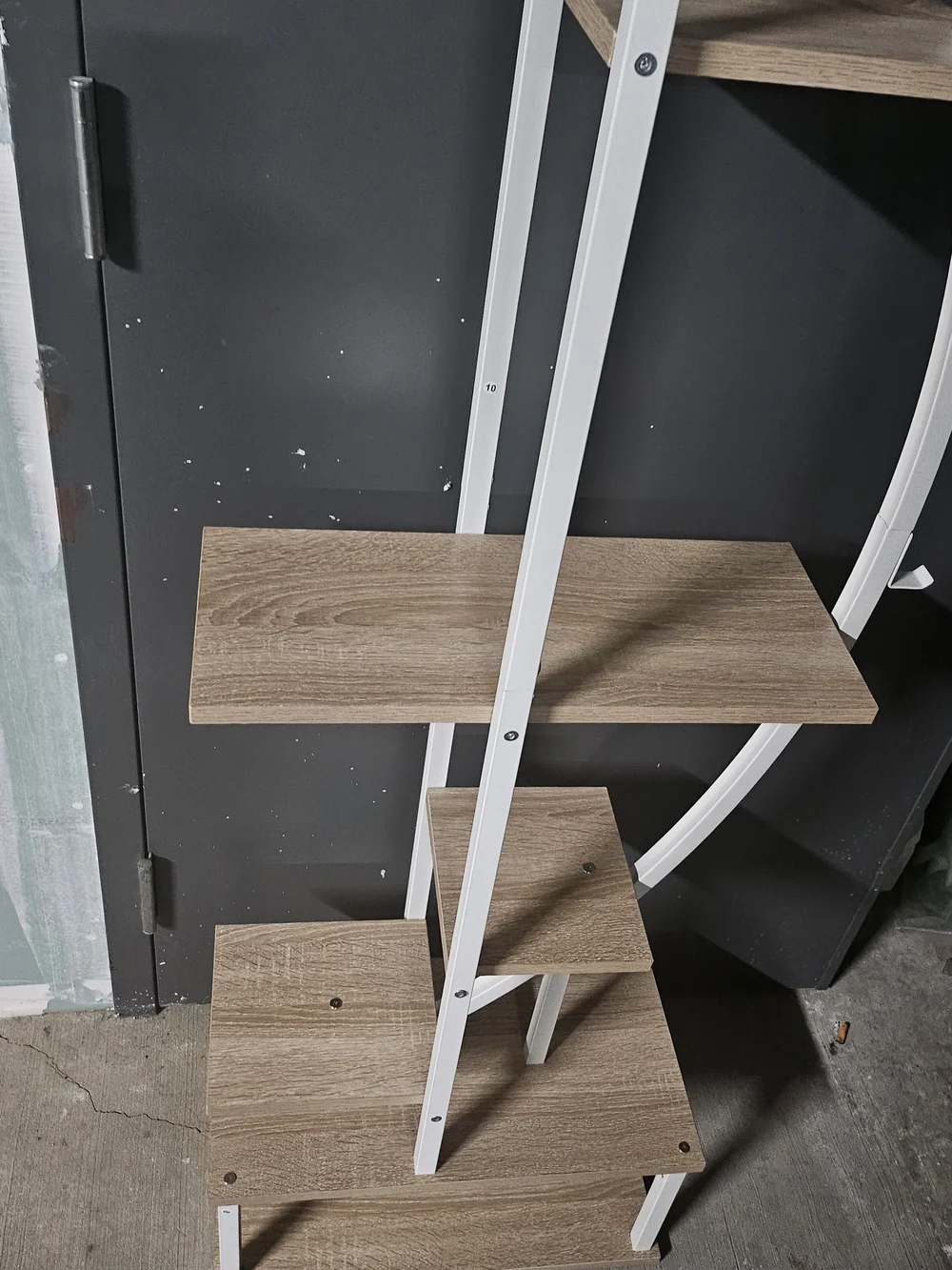White and Natural Wood Wall Shelf - Modern Corner Display
